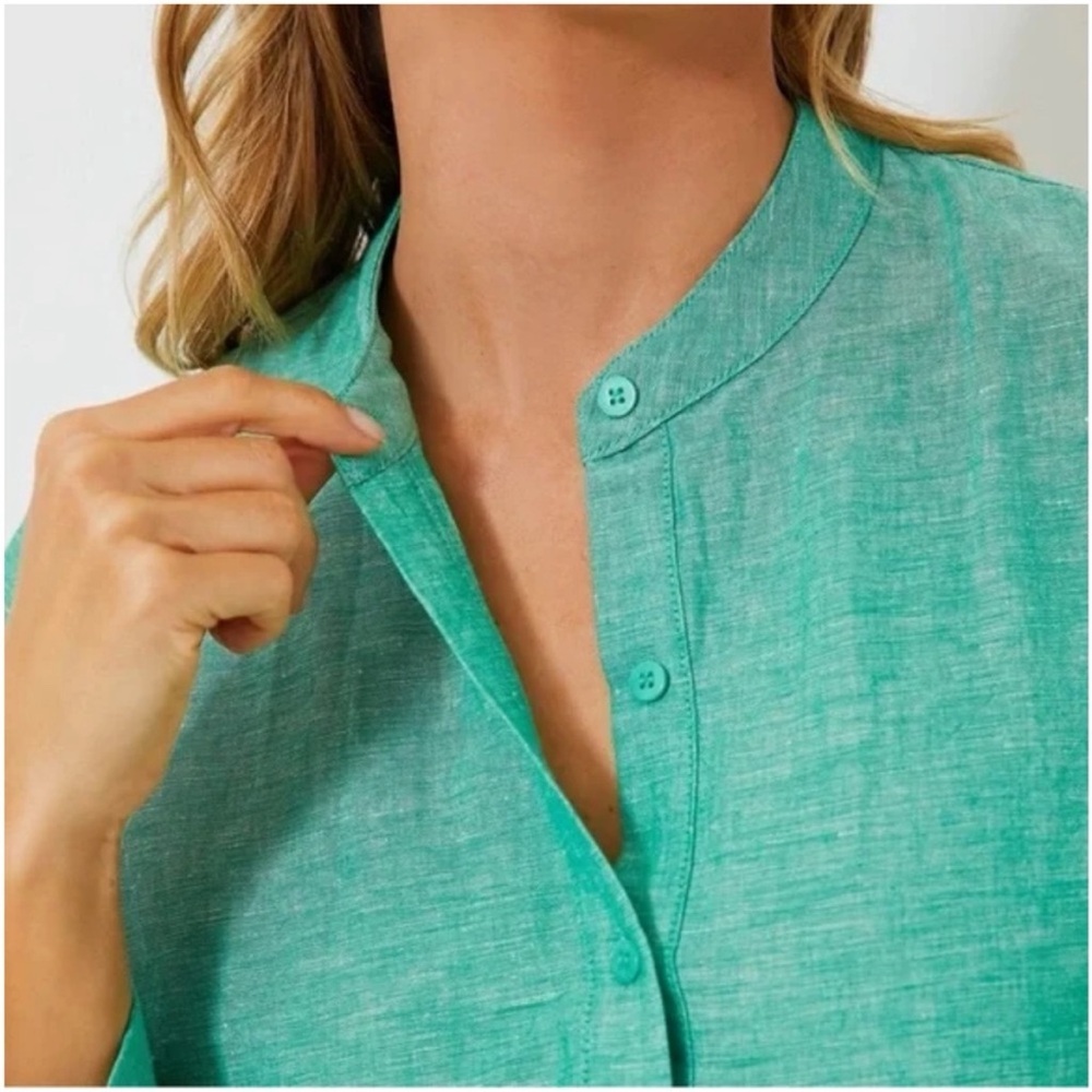 Tuckernuck Seafoam Green Linen Button-Front Maxi Dress - Picture 2 of 15